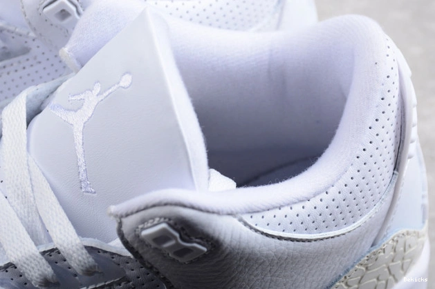 Cheap BK jordan white 136064-111 retro 3 air triple 1119